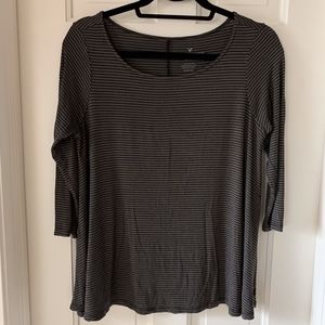 Gray Striped AEO Shirt